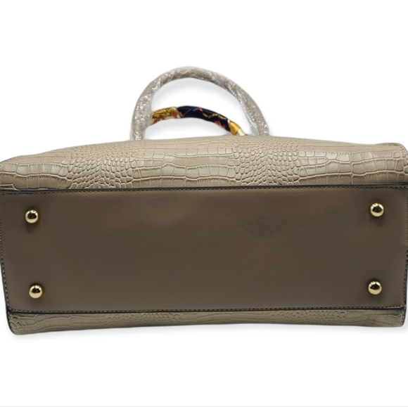 Faux Croc Embossed Satchel Bag - Picture 5 of 5